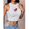 image:imageRoseSeek Womens Graphic Y2k Going Out Tank Tops Sleeveless Martini Casual Slim Fit Summer Crop TopDeep White