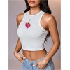 image:imageRoseSeek Womens Graphic Y2k Going Out Tank Tops Sleeveless Martini Casual Slim Fit Summer Crop TopLight White