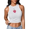 image:imageRoseSeek Womens Graphic Y2k Going Out Tank Tops Sleeveless Martini Casual Slim Fit Summer Crop TopLight White