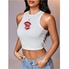 image:imageRoseSeek Womens Graphic Y2k Going Out Tank Tops Sleeveless Martini Casual Slim Fit Summer Crop TopMedium White