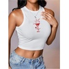 image:imageRoseSeek Womens Graphic Y2k Going Out Tank Tops Sleeveless Martini Casual Slim Fit Summer Crop TopMix White