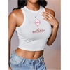 image:imageRoseSeek Womens Graphic Y2k Going Out Tank Tops Sleeveless Martini Casual Slim Fit Summer Crop TopMuti White