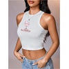 image:imageRoseSeek Womens Graphic Y2k Going Out Tank Tops Sleeveless Martini Casual Slim Fit Summer Crop TopMuti White