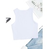 image:imageRoseSeek Womens Graphic Y2k Going Out Tank Tops Sleeveless Martini Casual Slim Fit Summer Crop TopNumber White