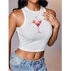 image:imageRoseSeek Womens Graphic Y2k Going Out Tank Tops Sleeveless Martini Casual Slim Fit Summer Crop TopPure White