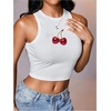 image:imageRoseSeek Womens Graphic Y2k Going Out Tank Tops Sleeveless Martini Casual Slim Fit Summer Crop TopSoft White