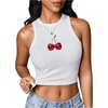 image:imageRoseSeek Womens Graphic Y2k Going Out Tank Tops Sleeveless Martini Casual Slim Fit Summer Crop TopSoft White