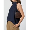 image:imageRoseSeek Womens Halter Tops Tie Back Sleeveless Casual Blouses Dressy Work Shirts Going Out Summer TopsDeep Blue