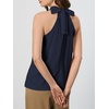 image:imageRoseSeek Womens Halter Tops Tie Back Sleeveless Casual Blouses Dressy Work Shirts Going Out Summer TopsDeep Blue