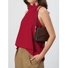 image:imageRoseSeek Womens Halter Tops Tie Back Sleeveless Casual Blouses Dressy Work Shirts Going Out Summer TopsDeep Red