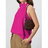 image:imageRoseSeek Womens Halter Tops Tie Back Sleeveless Casual Blouses Dressy Work Shirts Going Out Summer TopsHot Pink