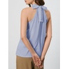 image:imageRoseSeek Womens Halter Tops Tie Back Sleeveless Casual Blouses Dressy Work Shirts Going Out Summer TopsLight Blue