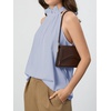 image:imageRoseSeek Womens Halter Tops Tie Back Sleeveless Casual Blouses Dressy Work Shirts Going Out Summer TopsLight Blue