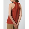 image:imageRoseSeek Womens Halter Tops Tie Back Sleeveless Casual Blouses Dressy Work Shirts Going Out Summer TopsLight Red