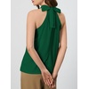 image:imageRoseSeek Womens Halter Tops Tie Back Sleeveless Casual Blouses Dressy Work Shirts Going Out Summer TopsOlive Green