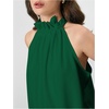 image:imageRoseSeek Womens Halter Tops Tie Back Sleeveless Casual Blouses Dressy Work Shirts Going Out Summer TopsOlive Green