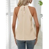 image:imageRoseSeek Womens Halter Tops Tie Back Sleeveless Casual Blouses Dressy Work Shirts Going Out Summer TopsPure Apricot