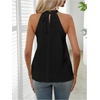image:imageRoseSeek Womens Halter Tops Tie Back Sleeveless Casual Blouses Dressy Work Shirts Going Out Summer TopsPure Black