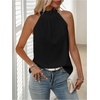 image:imageRoseSeek Womens Halter Tops Tie Back Sleeveless Casual Blouses Dressy Work Shirts Going Out Summer TopsPure Black