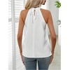 image:imageRoseSeek Womens Halter Tops Tie Back Sleeveless Casual Blouses Dressy Work Shirts Going Out Summer TopsWhite