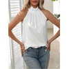 image:imageRoseSeek Womens Halter Tops Tie Back Sleeveless Casual Blouses Dressy Work Shirts Going Out Summer TopsWhite