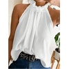 image:imageRoseSeek Womens Halter Tops Tie Back Sleeveless Casual Blouses Dressy Work Shirts Going Out Summer TopsWhite