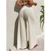 image:imageRoseSeek Womens High Waist Sheer Mesh Cover Up Pants Stretchy See Through Beach Pants Vacation OutfitsBeige
