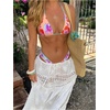 image:imageRoseSeek Womens High Waisted Bikini Sets Floral Halter Triangle Two Piece Swimsuits Cheeky Bathing SuitLight Orange