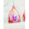 image:imageRoseSeek Womens High Waisted Bikini Sets Floral Halter Triangle Two Piece Swimsuits Cheeky Bathing SuitLight Orange