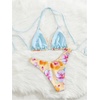 image:imageRoseSeek Womens High Waisted Bikini Sets Floral Halter Triangle Two Piece Swimsuits Cheeky Bathing SuitMulticolor