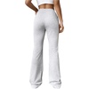 image:imageRoseSeek Womens High Waisted Crossover Flare Leg Sweatpants Baggy Drawstring Athletic Joggers Casual Workout Yoga PantsGrey
