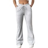 image:imageRoseSeek Womens High Waisted Crossover Flare Leg Sweatpants Baggy Drawstring Athletic Joggers Casual Workout Yoga PantsGrey