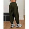 image:imageRoseSeek Womens Hippie Baggy Harem Pants Drawstring Waist Drop Crotch Trousers Asymmetrical Wrap StreetwearArmy Green