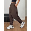 image:imageRoseSeek Womens Hippie Baggy Harem Pants Drawstring Waist Drop Crotch Trousers Asymmetrical Wrap StreetwearBrown
