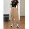 image:imageRoseSeek Womens Hippie Baggy Harem Pants Drawstring Waist Drop Crotch Trousers Asymmetrical Wrap StreetwearKhaki