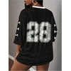 image:imageRoseSeek Womens Jersey Shirts Number Graphic V Neck 34 Sleeve Football Y2k T Shirts Tops StreetwearBlack