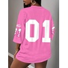 image:imageRoseSeek Womens Jersey Shirts Number Graphic V Neck 34 Sleeve Football Y2k T Shirts Tops StreetwearDusty Pink