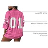 image:imageRoseSeek Womens Jersey Shirts Number Graphic V Neck 34 Sleeve Football Y2k T Shirts Tops StreetwearPink