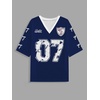 image:imageRoseSeek Womens Jersey Shirts Number Graphic V Neck 34 Sleeve Football Y2k T Shirts Tops StreetwearRoyal Blue