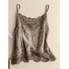image:imageRoseSeek Womens Lace Trim Cami Tops Spaghetti Strap V Neck Sleeveless Tank Tops Y2k Vintage Retro CamisoleCoffee Brown