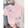 image:imageRoseSeek Womens Lemon Print Cute Tops Crew Neck Short Sleeve T Shirts Casual Summer TopsFloral Pink