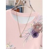 image:imageRoseSeek Womens Lemon Print Cute Tops Crew Neck Short Sleeve T Shirts Casual Summer TopsFloral Pink