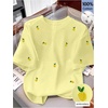 image:imageRoseSeek Womens Lemon Print Cute Tops Crew Neck Short Sleeve T Shirts Casual Summer TopsLight Yellow