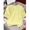 image:imageRoseSeek Womens Lemon Print Cute Tops Crew Neck Short Sleeve T Shirts Casual Summer TopsLight Yellow