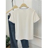 image:imageRoseSeek Womens Lemon Print Cute Tops Crew Neck Short Sleeve T Shirts Casual Summer TopsWhite and Blue