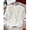image:imageRoseSeek Womens Lemon Print Cute Tops Crew Neck Short Sleeve T Shirts Casual Summer TopsWhite and Yellow