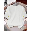 image:imageRoseSeek Womens Lemon Print Cute Tops Crew Neck Short Sleeve T Shirts Casual Summer TopsWhite and Yellow