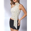 image:imageRoseSeek Womens Leopard Polka Dots Halter One Shoulder Tops Asymmetrical Slim Fit Cropped Y2K Going Out TopsApricot Dots