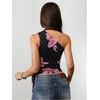 image:imageRoseSeek Womens Leopard Polka Dots Halter One Shoulder Tops Asymmetrical Slim Fit Cropped Y2K Going Out TopsFloral Dots