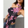 image:imageRoseSeek Womens Leopard Polka Dots Halter One Shoulder Tops Asymmetrical Slim Fit Cropped Y2K Going Out TopsFloral Dots